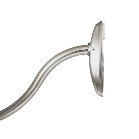 Kenney Mfg Twist & Fit No Tools Curved Tension Shower Curtain Rod, 57-72in, Brushed Nickel KN60961
